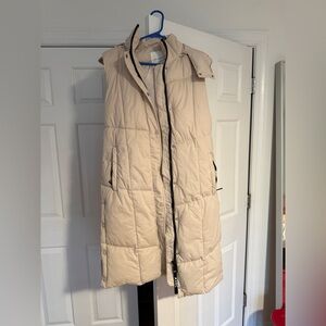 NWOT Avec Les Filles Longline Hooded Puffer Vest - Size Small